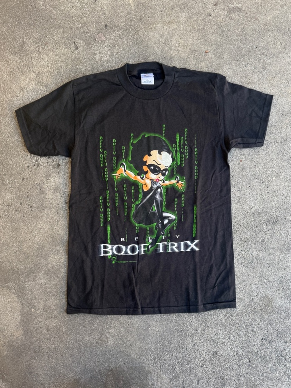 Betty Boop 'Boof Trix' Graphic Tee - Black with Green Accents